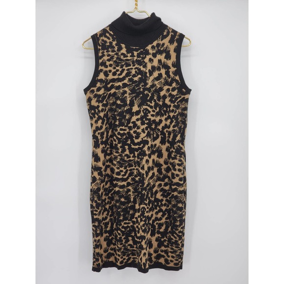 Calvin Klein Dresses & Skirts - Calvin Klein Animal Print Sleeveless Turtleneck Sheath Dress Size Large